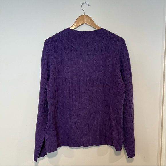 Lord & Taylor 100% Cashmere Button Down Cardigan Purple Size XL - Picture 4 of 13